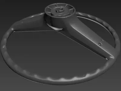Volga GAZ-24 steering wheel 3d scanned PBR 3D print model