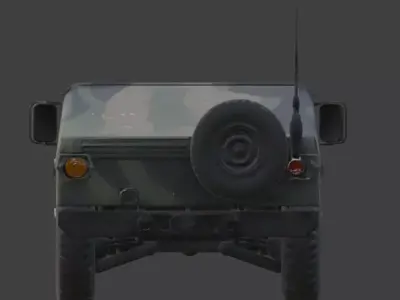 Damaged Armored Humvee Military Vehicle 3D Model v01 Low-poly 3D model