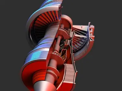 Jet Engine 3D model 3D model by Giimann