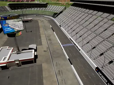 Martinsville 3D Model Maya Unreal Engine Game Mode NASCAR Low-poly 3D model