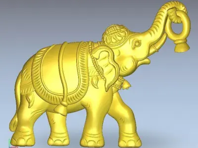 ELEPHANT RELIEF MODEL FOR CNC AND 3D PRINT 3D print model