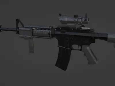 low-poly M4A1 SOPMOD Block I Free low-poly 3D model
