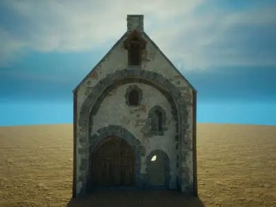 Medieval old House1-interior and exterior design Low-poly 3D model