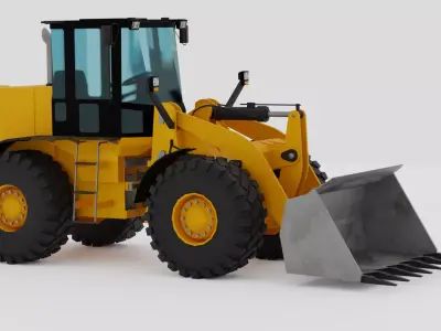 Loader wheel Low-poly 3D model