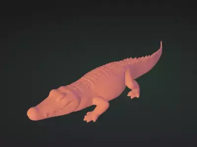 Aquarium Crocodile 3D Model Realistic Decorative Creature Free 3D print model