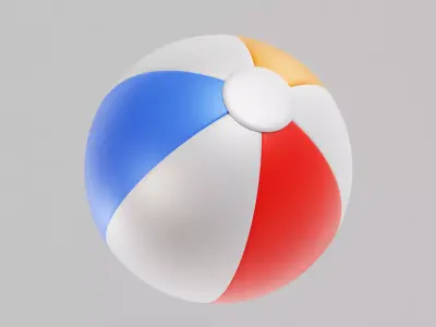 Beach Ball Low-poly 3D model