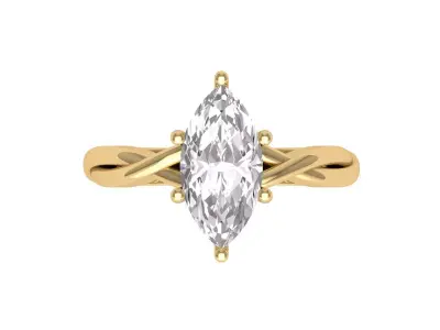 Marquise Solitaire Infinity Ring  3D print model purchase