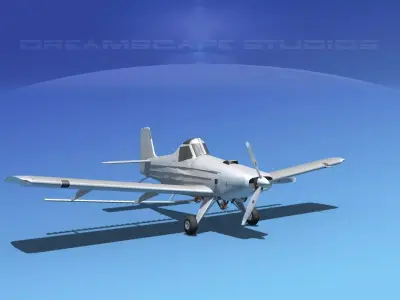 EMB-202 Cropduster Bare Metal 3D model
