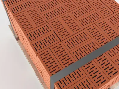 Brick on pallet 3D model 3D model