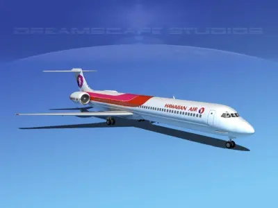 McDonnell Douglas MD80 Hawaiian 3D model