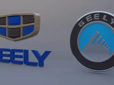 geely logo set 3D model