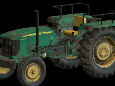 Tractor Low Poly john deere Low-poly 3D model