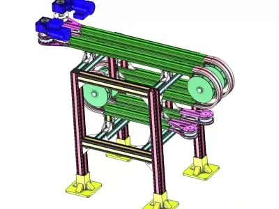 Side Grip Belt Conveyor for Bottle Transfer 3D model