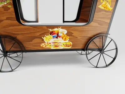 Shop Stop Food Stand Low-poly 3D model