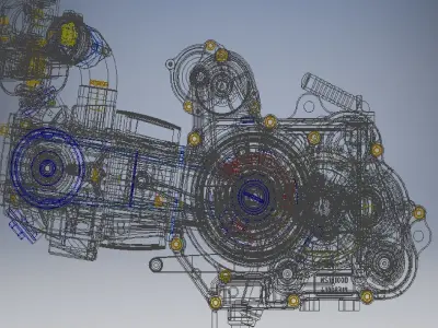 Motorcycle Engine Assembly 3d model 3D model