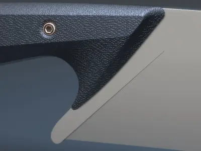 Hunting and combat modern kitchen knife 3D model
