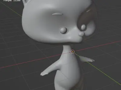 baby bear character Low-poly 3D model