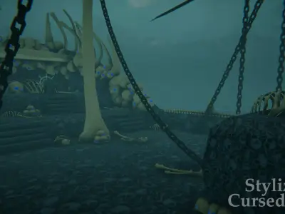 Stylized Cursed Ship - By Yorakeys Low-poly 3D model