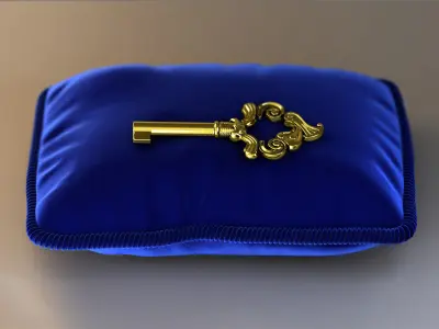 antique key Low-poly 3D model