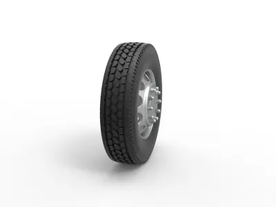 10 Hole front wheel of old school truck Scale 1 to 25 3D print model
