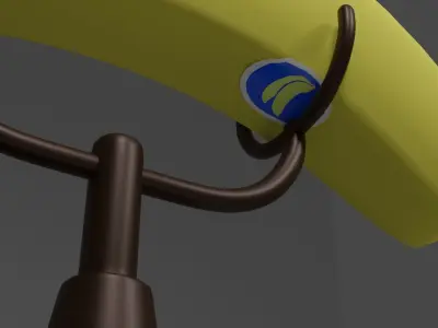 Banana Rotary Style phone Low-poly 3D model