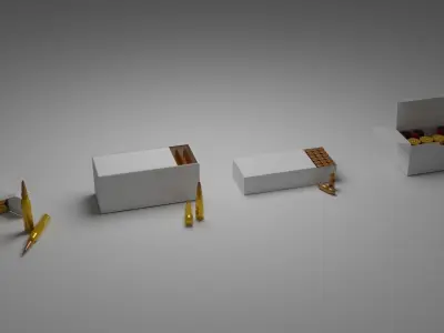 Cartridges 243 Winchester 7-62 mm 9mm 5-5 mm 3D model