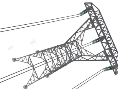 Power Lines Pylons 3D model