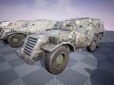 Functional - BTR152  Battle Truck  6 Versions Low-poly 3D model
