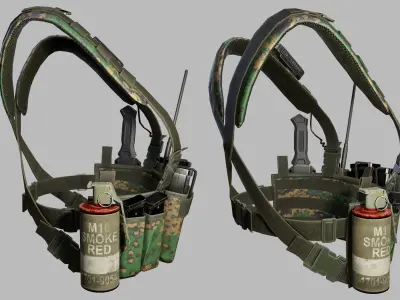 Tactical Vest Low-poly 3D model 4