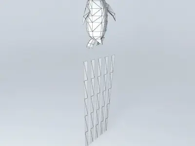 Bench penguin jumping on rainbow Free 3D model