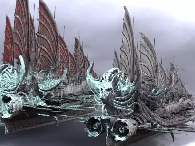 Cthulhu Airship 2 ships  3D model
