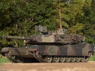 M1A2 Abrams Camo Rigged 3D model