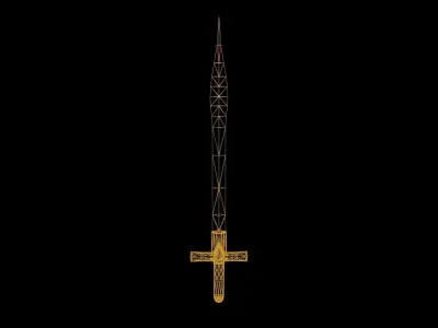 3D Realistic Sword Low-poly 3D model