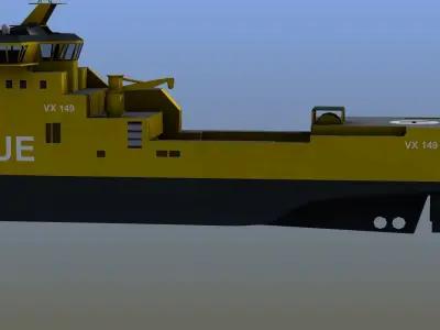 X-Bow Rescue Ship Low-poly 3D model