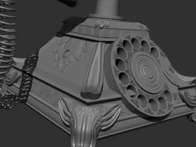 Antique Telephone Low-poly 3D model