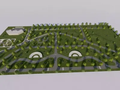 public park-Private Park Landscape 3D model 19