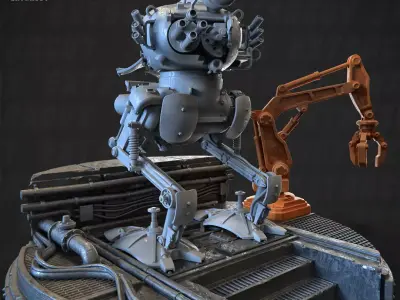 Chicken Panzer Recon Poseable Set 32mm 3D print model