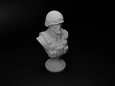 Modern Special Forces Soldier Bust Chess 3D print model order