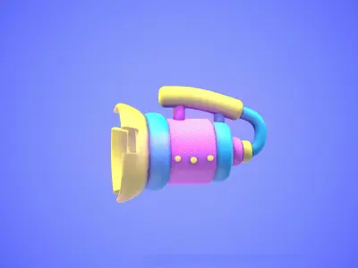 Stylized Blower Gun Low-poly 3D model