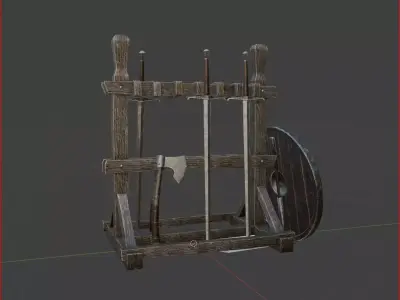 WeaponRack Low-poly 3D model