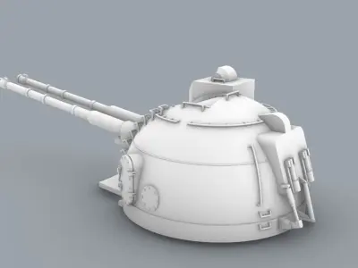 Naval Artillery and Torpedo Systems - 4 Weapon Models Low-poly 3D model