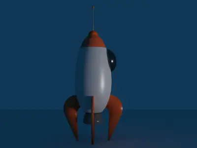 cartoony rocket low poly 3d model  Low-poly 3D model