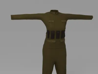 WW1 Soldier Woman Uniform  Low-poly 3D model