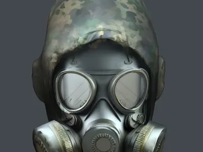 Helmet 3d model military combat Military  Low-poly 3D model 2