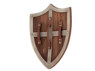 Stylized Medieval Shield 01 Low-poly 3D model