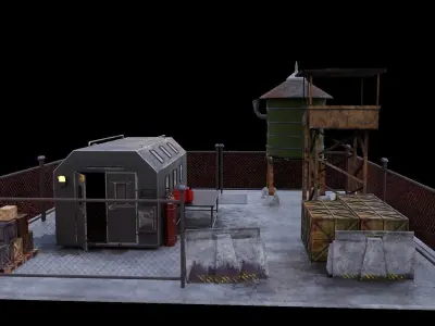 Military Base Camp 2 Low-poly 3D model 3D model Low-poly 3D model