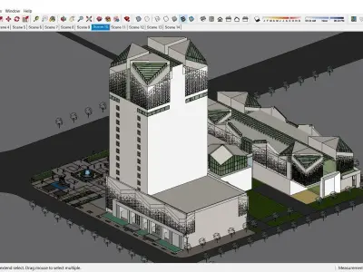 Sketchup Commercial Complex 160 3D model