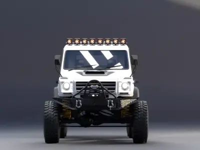 6x6 Offroad Utility Truck Rigged Vehicle 3D Model  Low-poly 3D model
