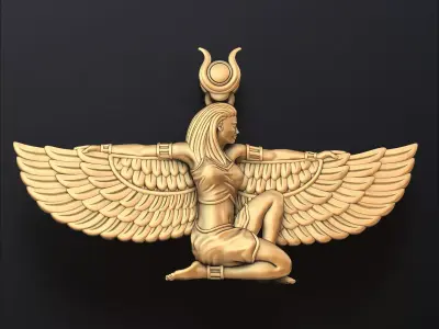 Isis Egyptian Goddess Pendant v7 3D print model