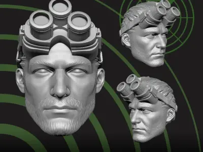 Sam Fisher Fan Art Head 3D printable File 3D print model